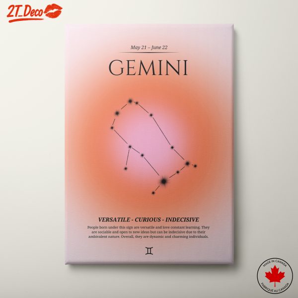 Gemini Zodiac Sign Art for Astrology Enthusiasts