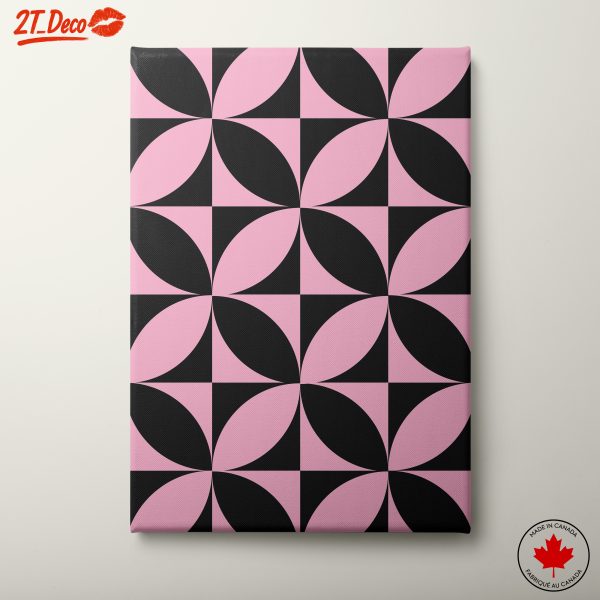 Stylish Geometric Pattern in Black and Pink