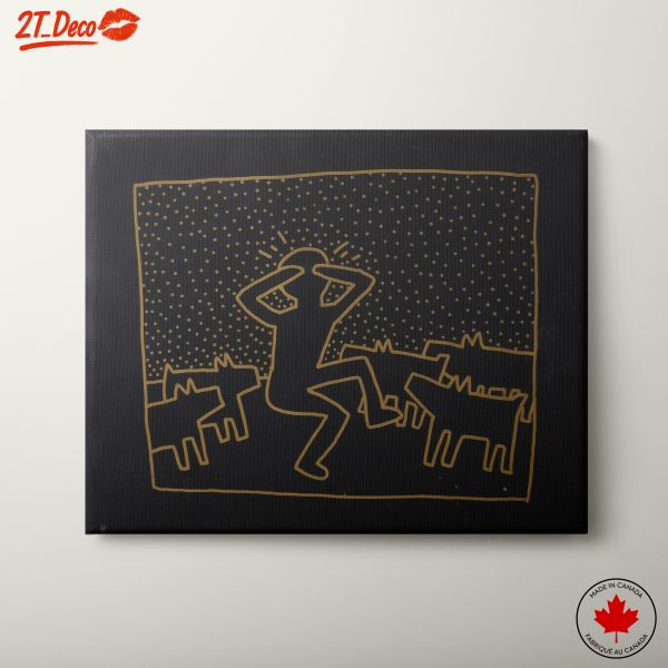 Stylized Abstract Figure and Animal Art