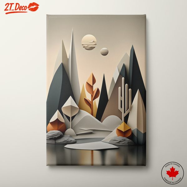 Abstract Landscape Art with Geometric Elements