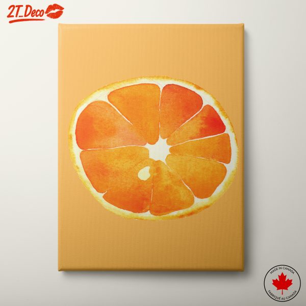 Stylized Orange Slice Watercolor Art