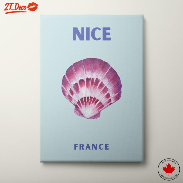 Nice France Watercolor Shell Artwork