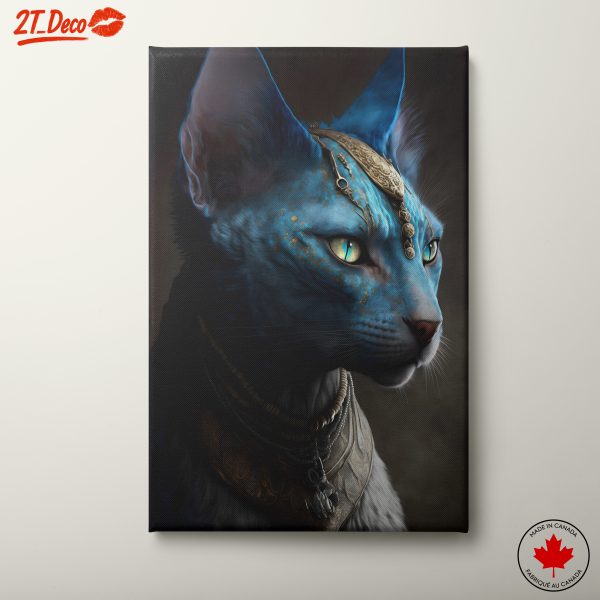 Majestic Blue Fantasy Cat Character