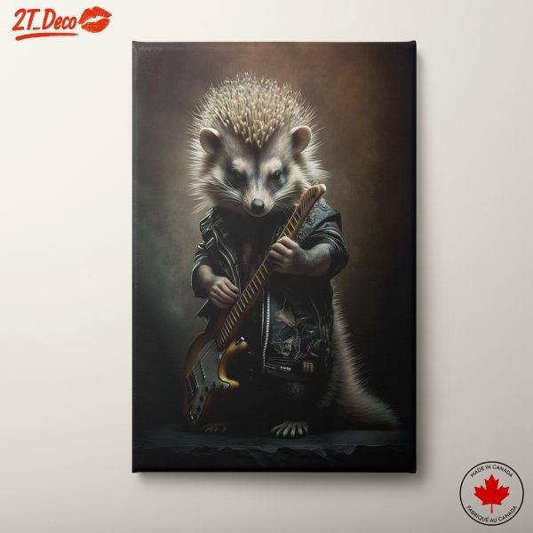 Cool Hedgehog Playing Guitar