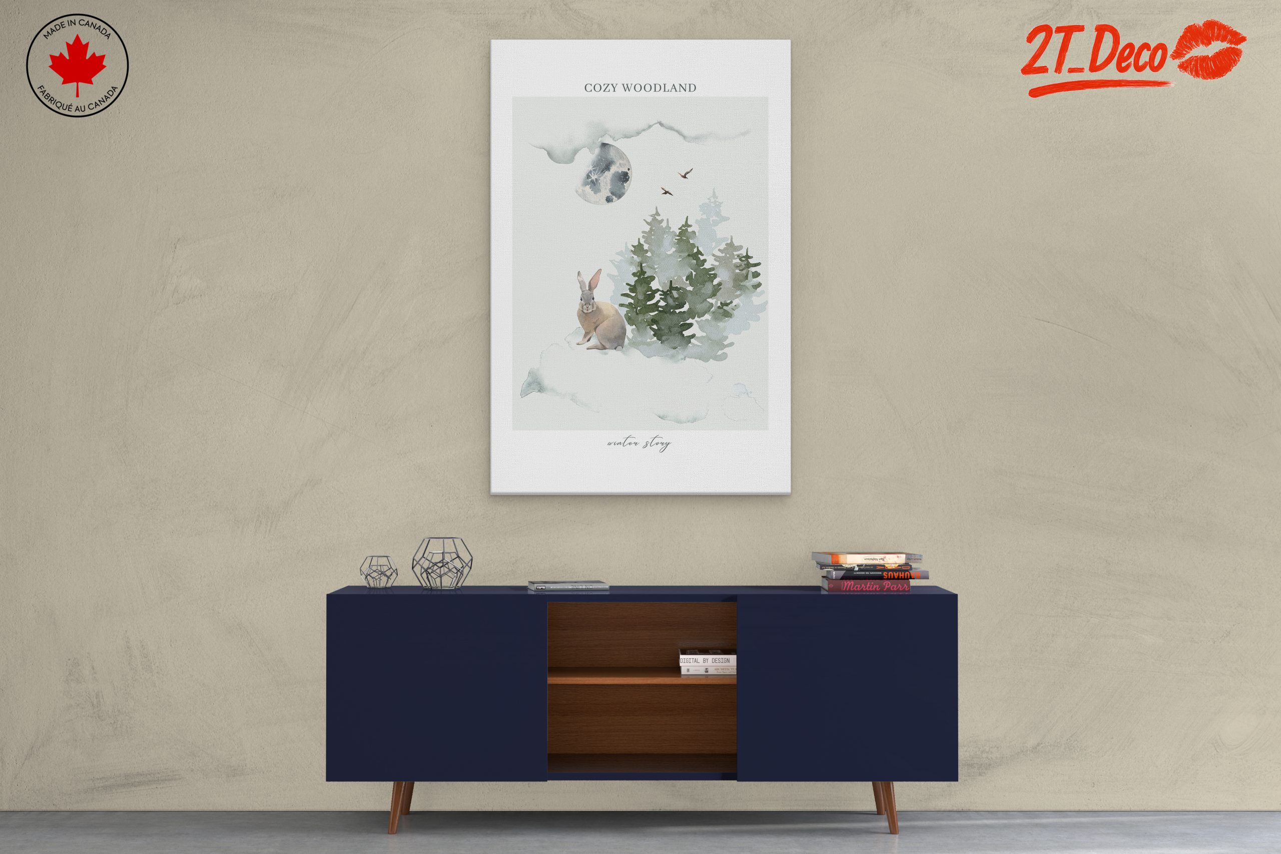 Cozy Woodland Winter Story Art - Image 3