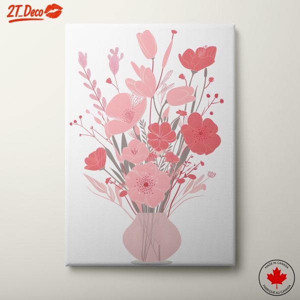 Stylized Floral Arrangement in Soft Pink