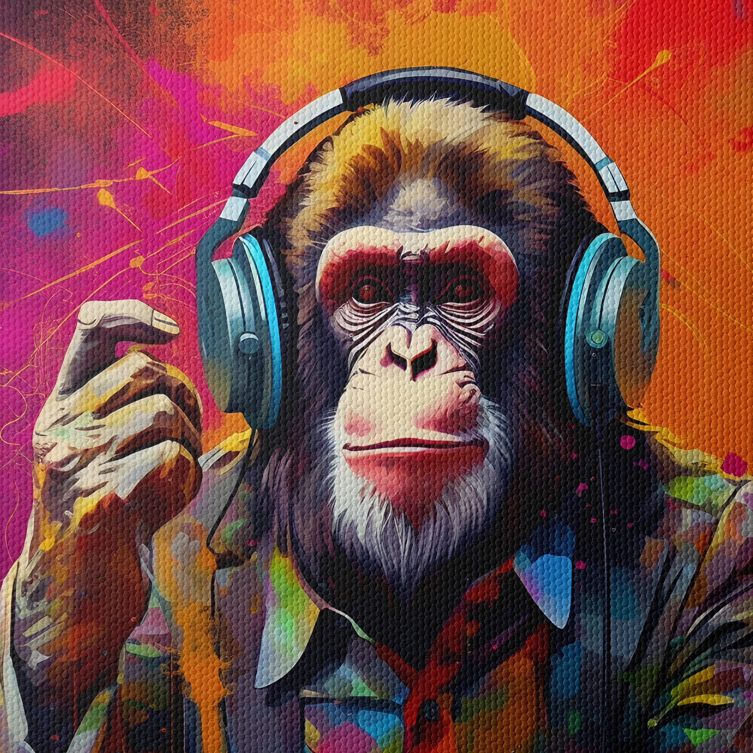 Colorful Musical Animal Artwork Featuring a Monkey - Image 4