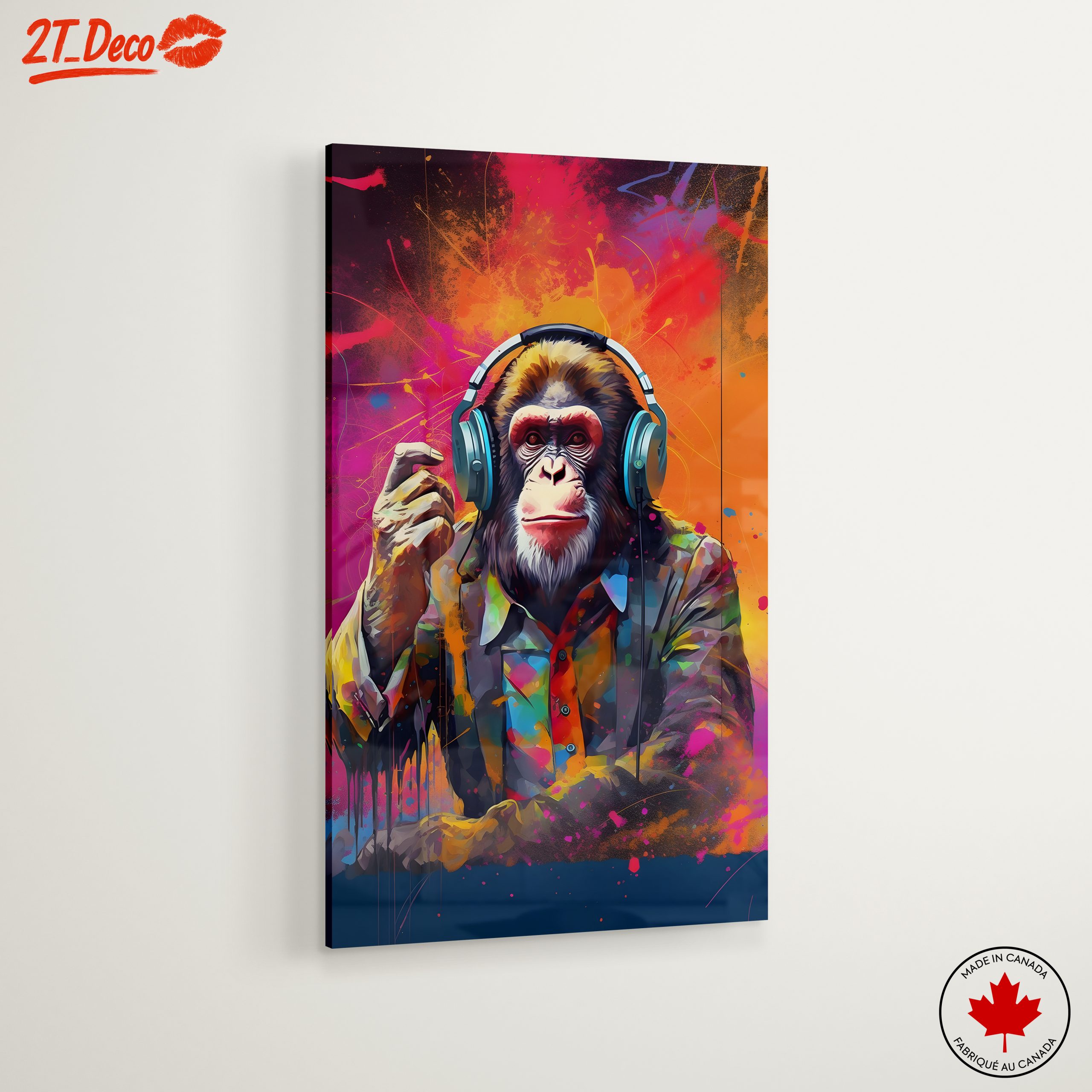 Colorful Musical Animal Artwork Featuring a Monkey - Image 6