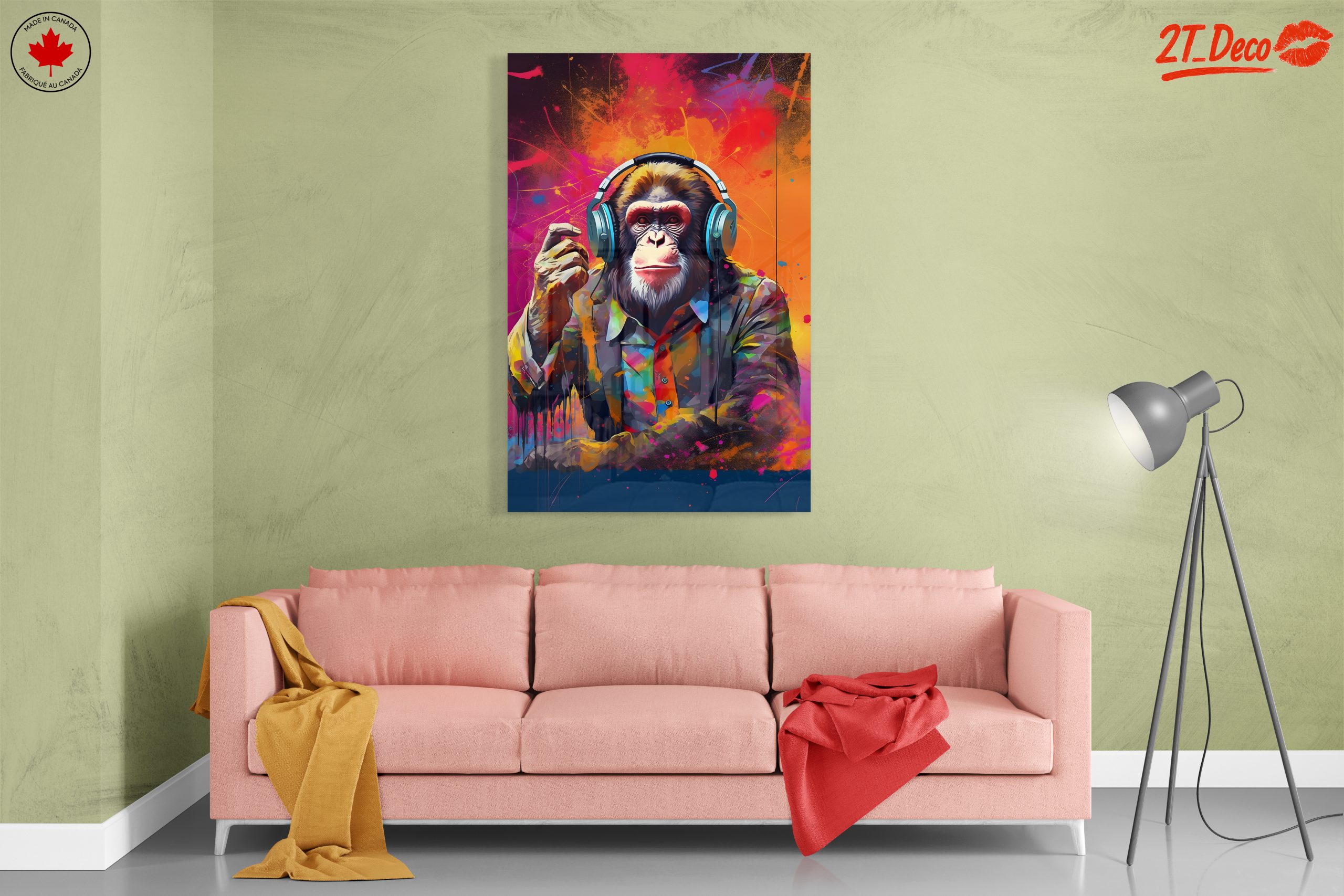 Colorful Musical Animal Artwork Featuring a Monkey - Image 7