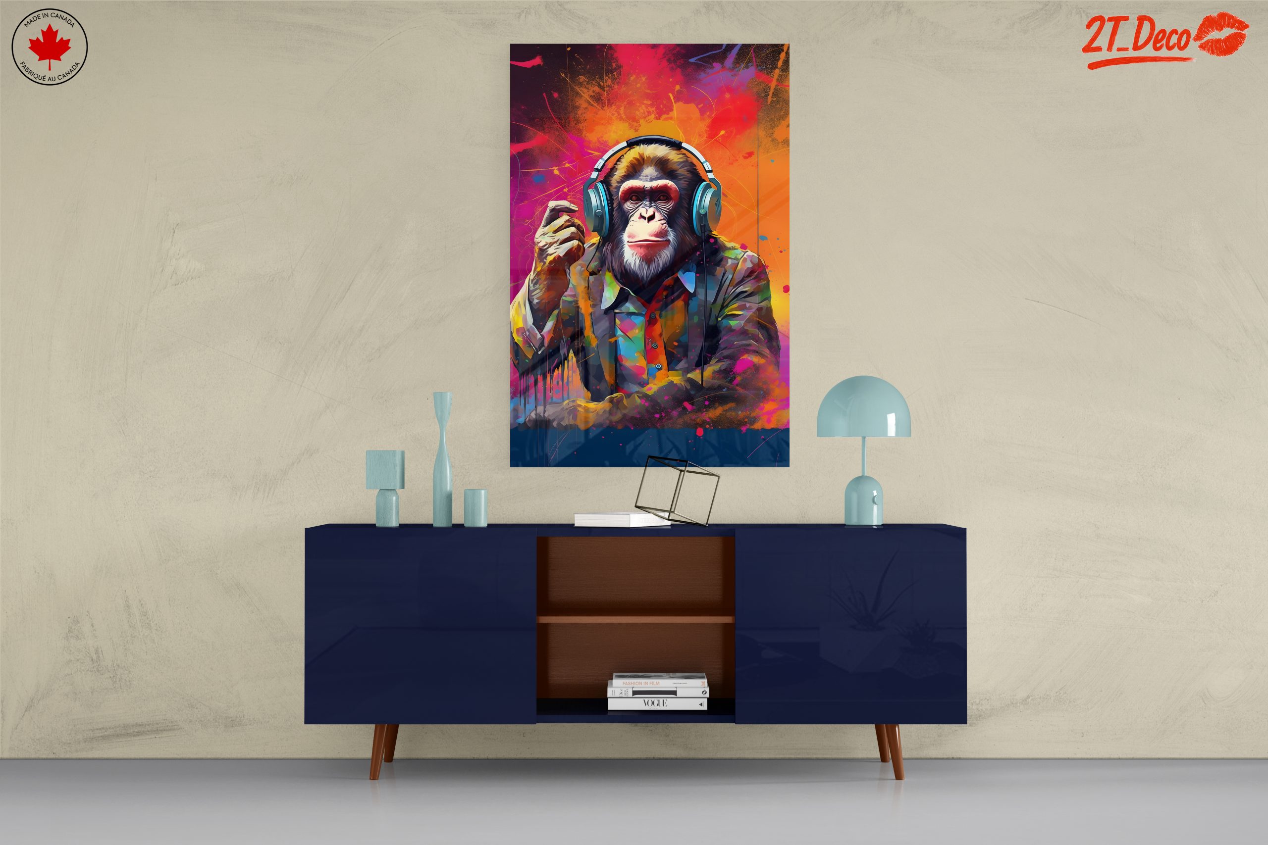 Colorful Musical Animal Artwork Featuring a Monkey - Image 8