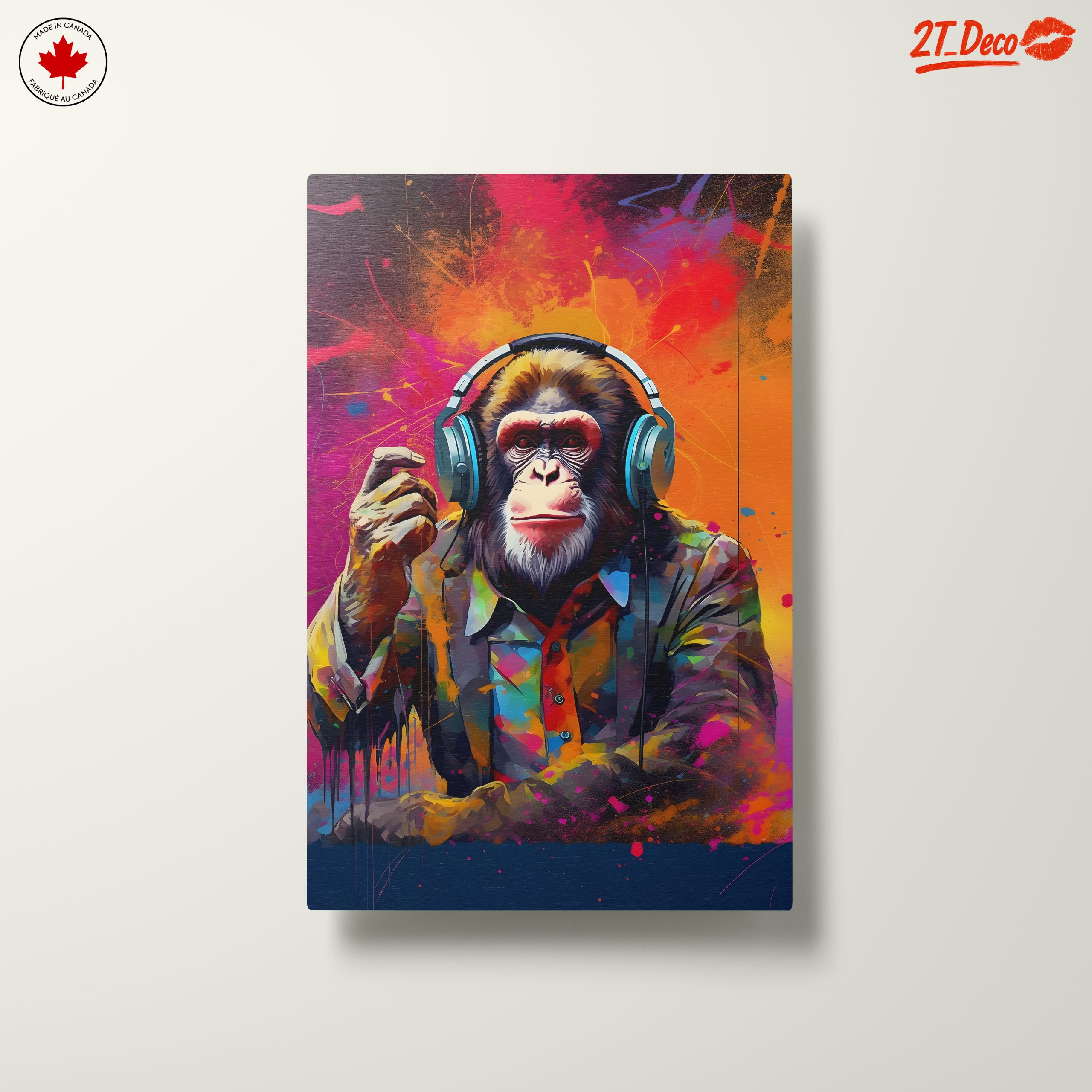 Colorful Musical Animal Artwork Featuring a Monkey - Image 10
