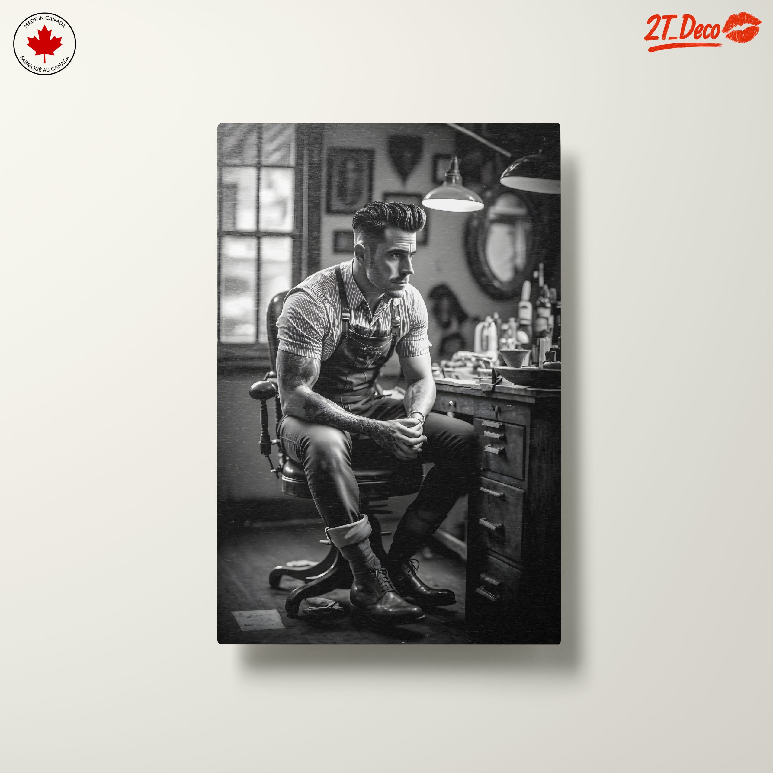 Stylish Bartender Portrayal in Black and White - Image 10
