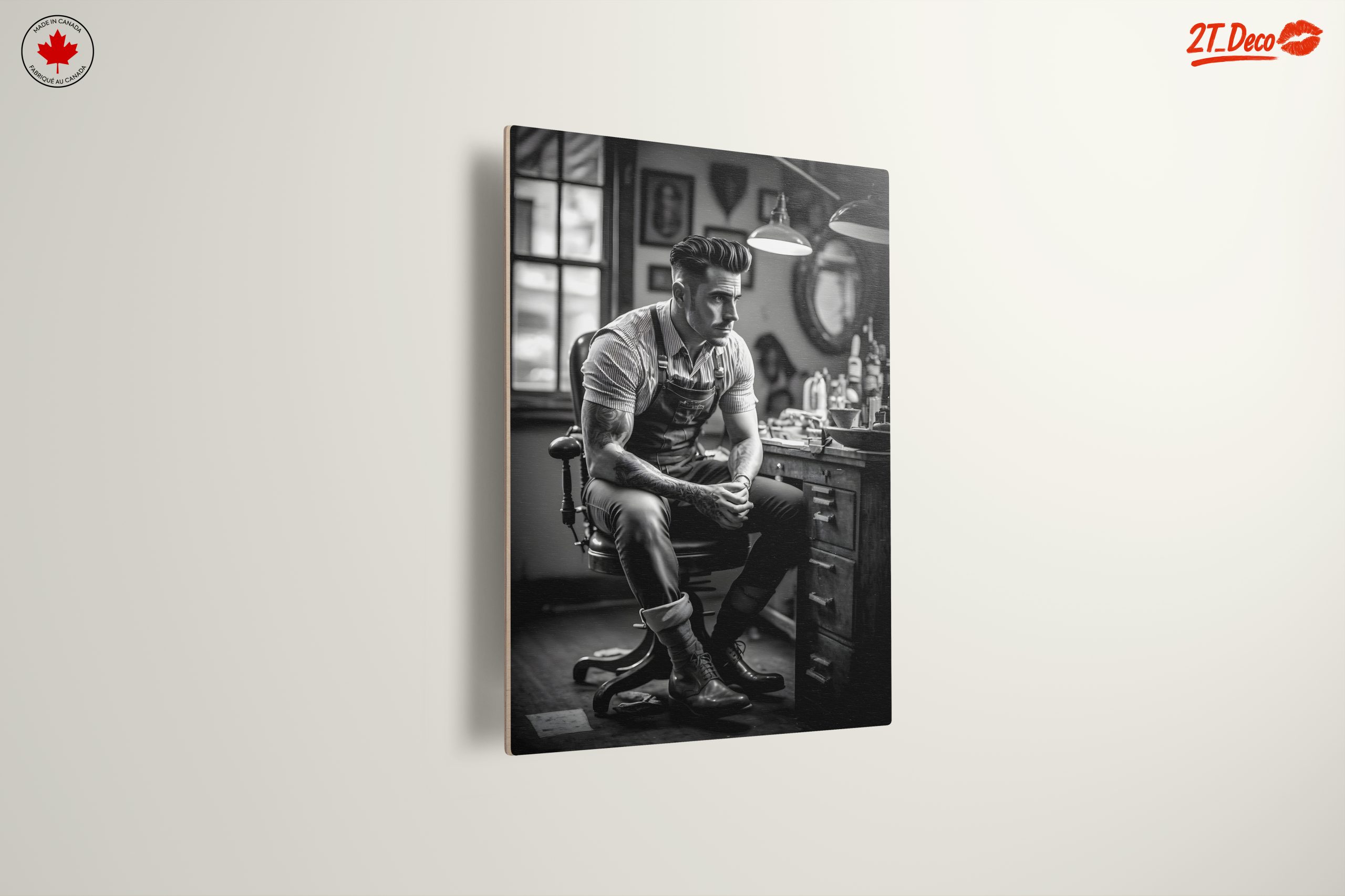 Stylish Bartender Portrayal in Black and White - Image 13