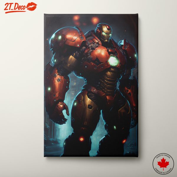 Robotic Armored Superhero Character Art