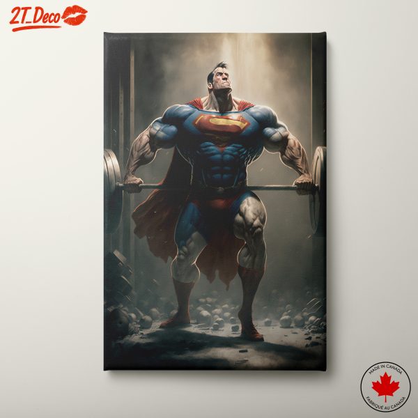 Superman Lifting Weights Art