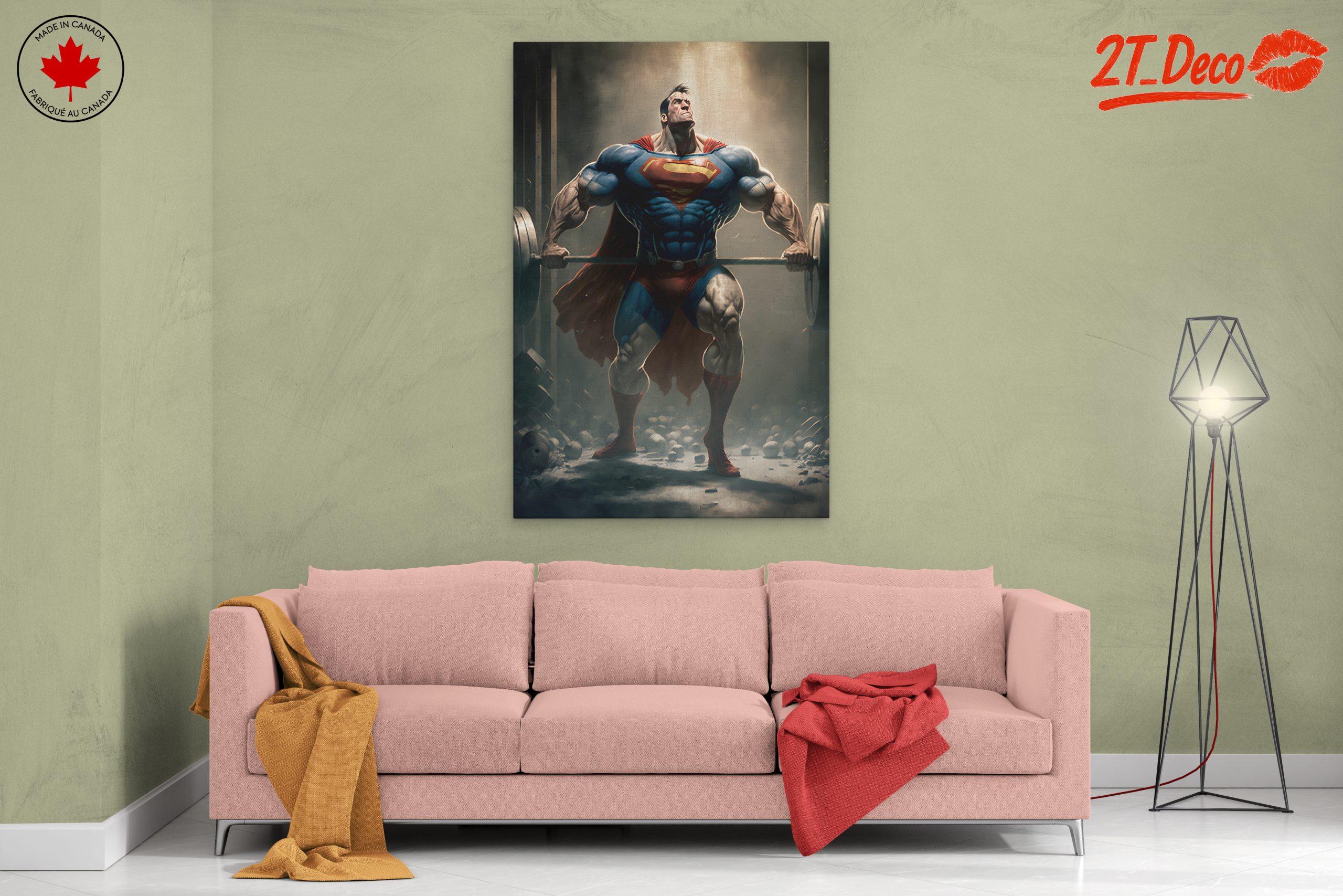 Superman Lifting Weights Art - Image 2