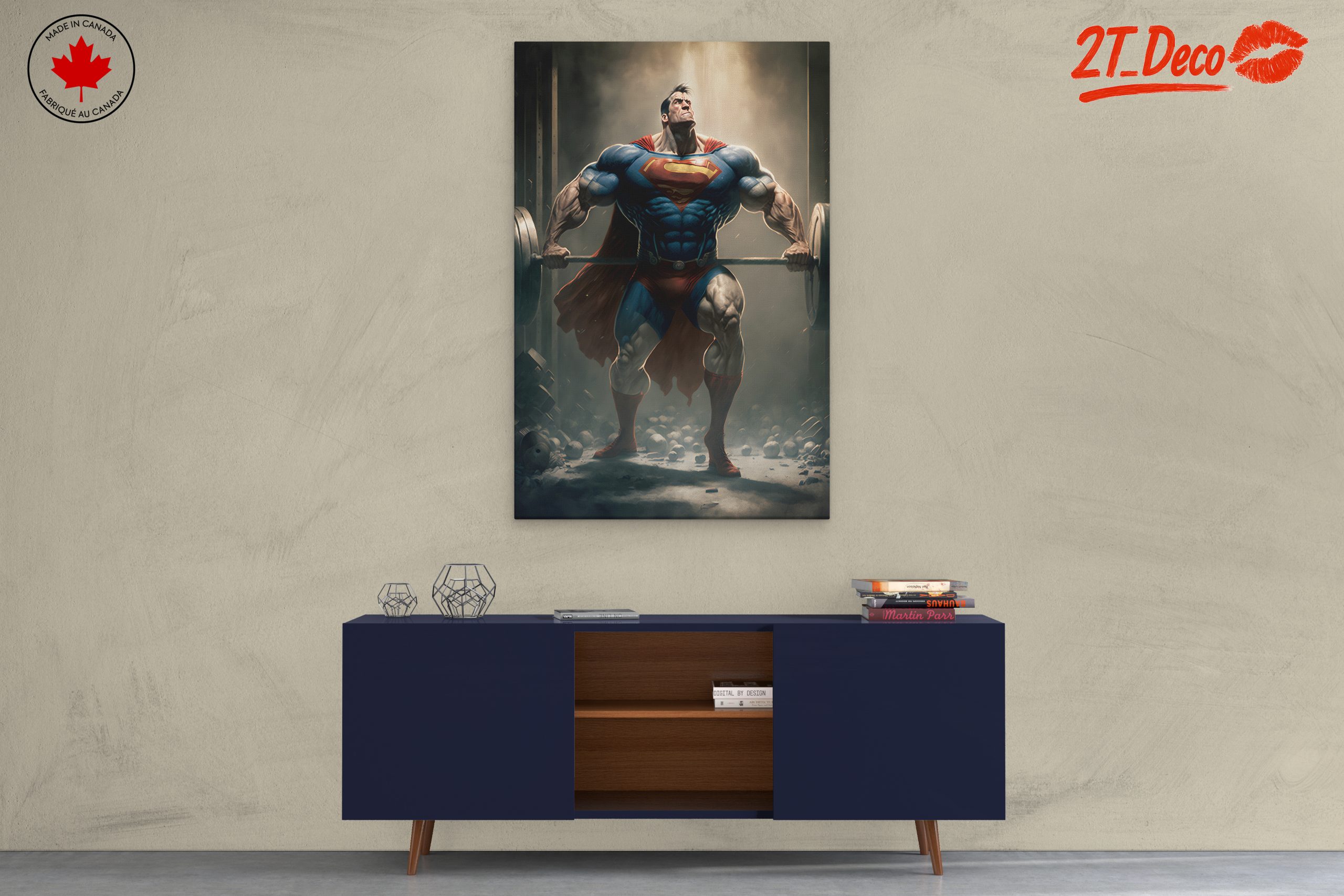Superman Lifting Weights Art - Image 3