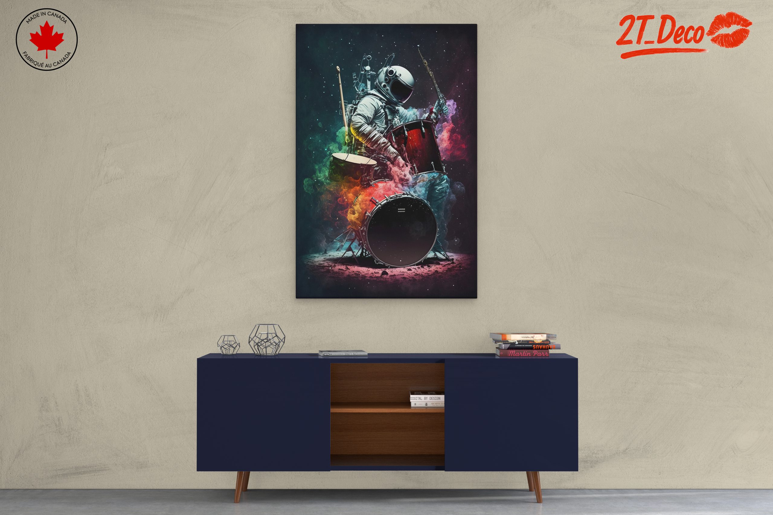 Astronaut Playing Drum in Colorful Space - Image 3