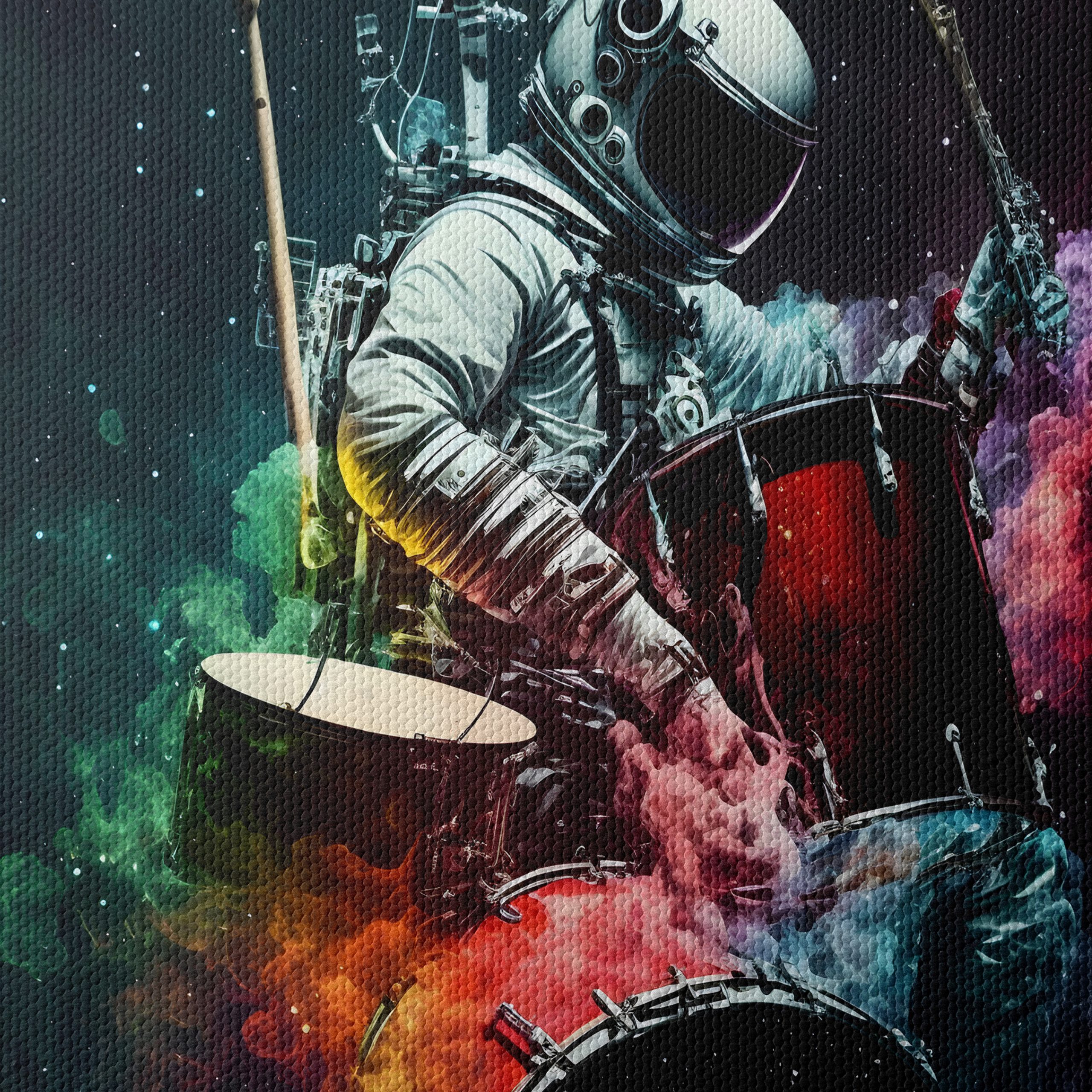 Astronaut Playing Drum in Colorful Space - Image 4