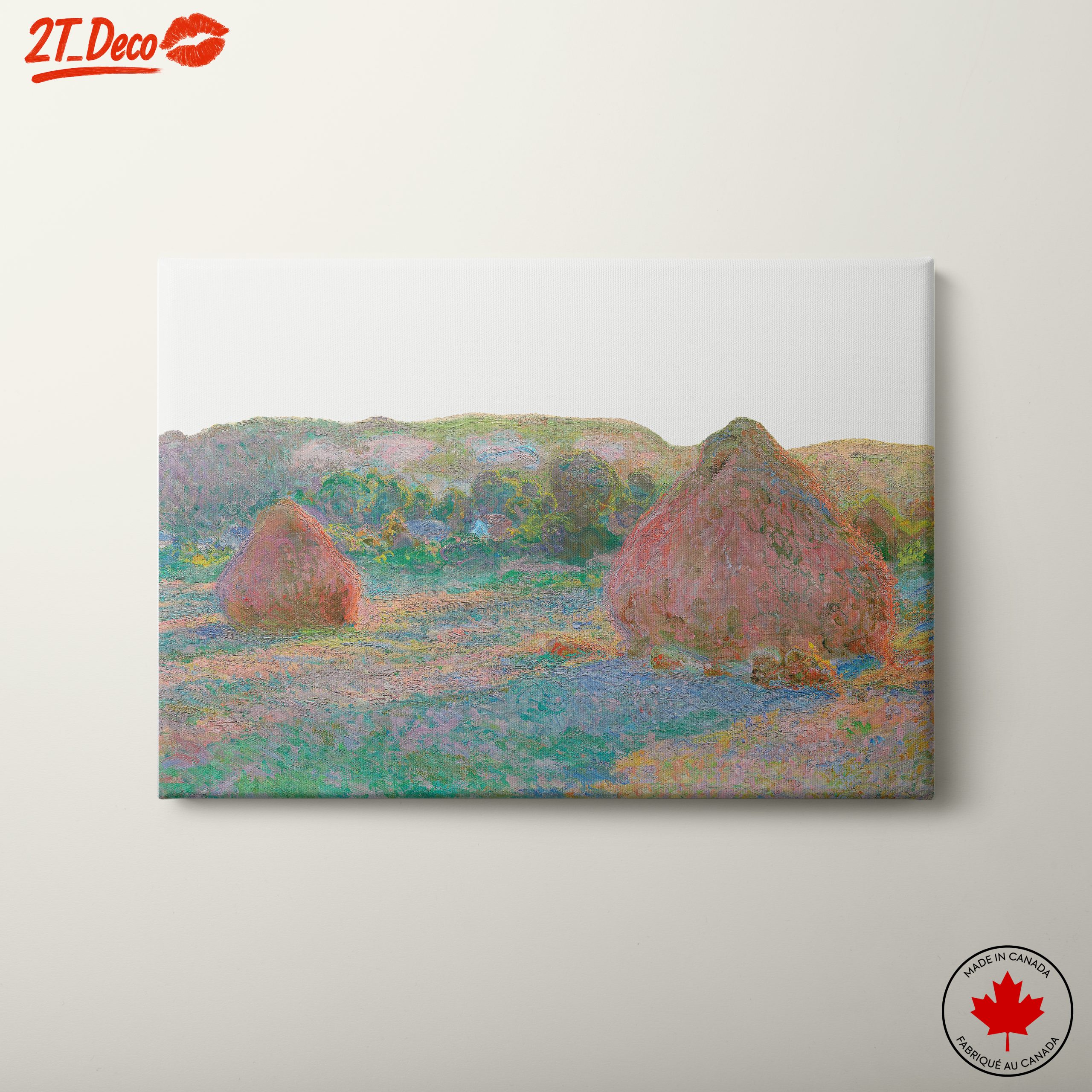 Impressionist Haystacks in a Pastoral Landscape