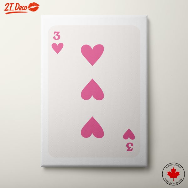 Stylized Three of Hearts Playing Card