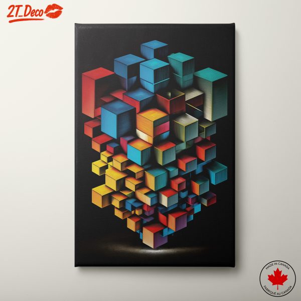 Colorful Dynamic Abstract Cube Art