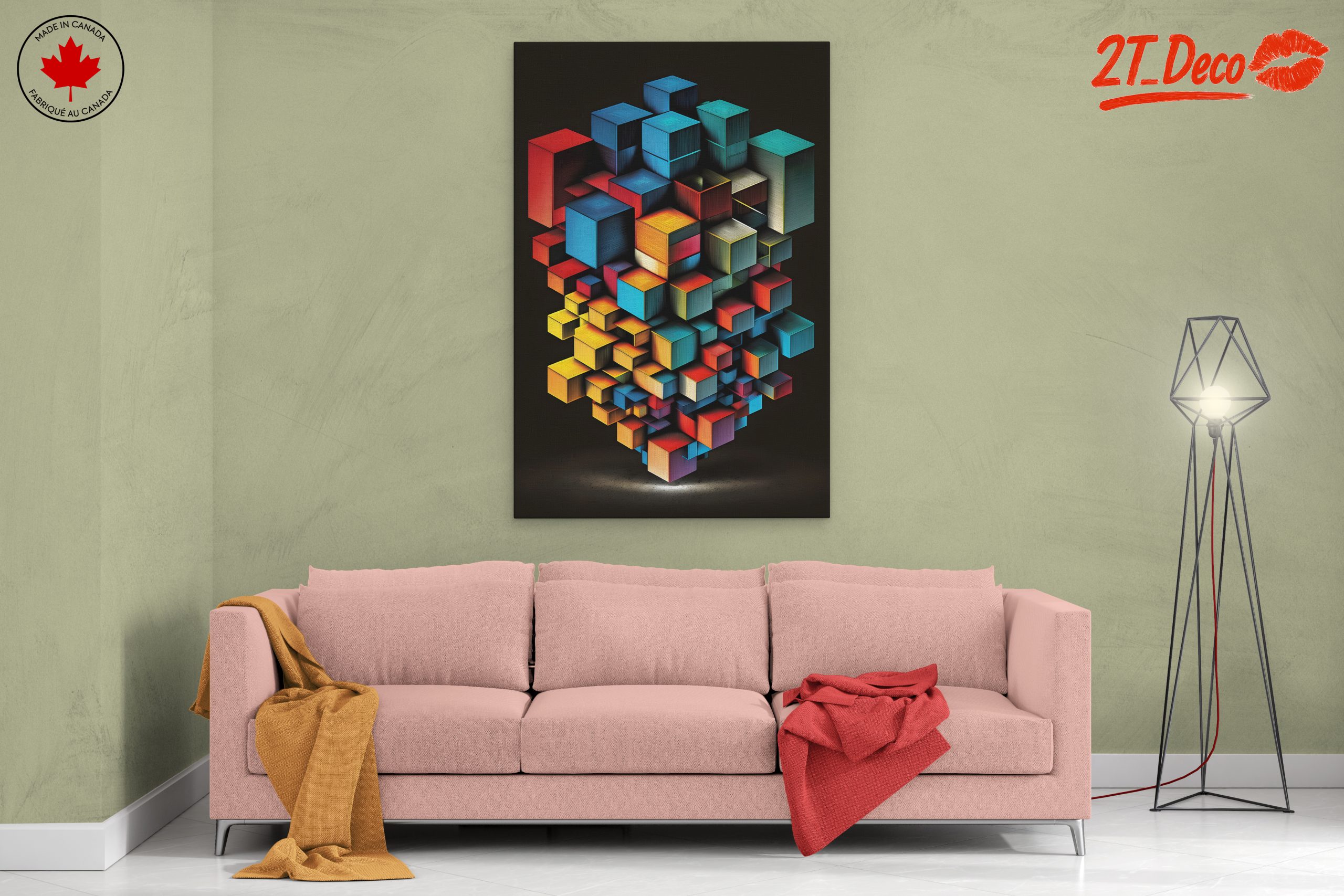 Colorful Dynamic Abstract Cube Art - Image 2