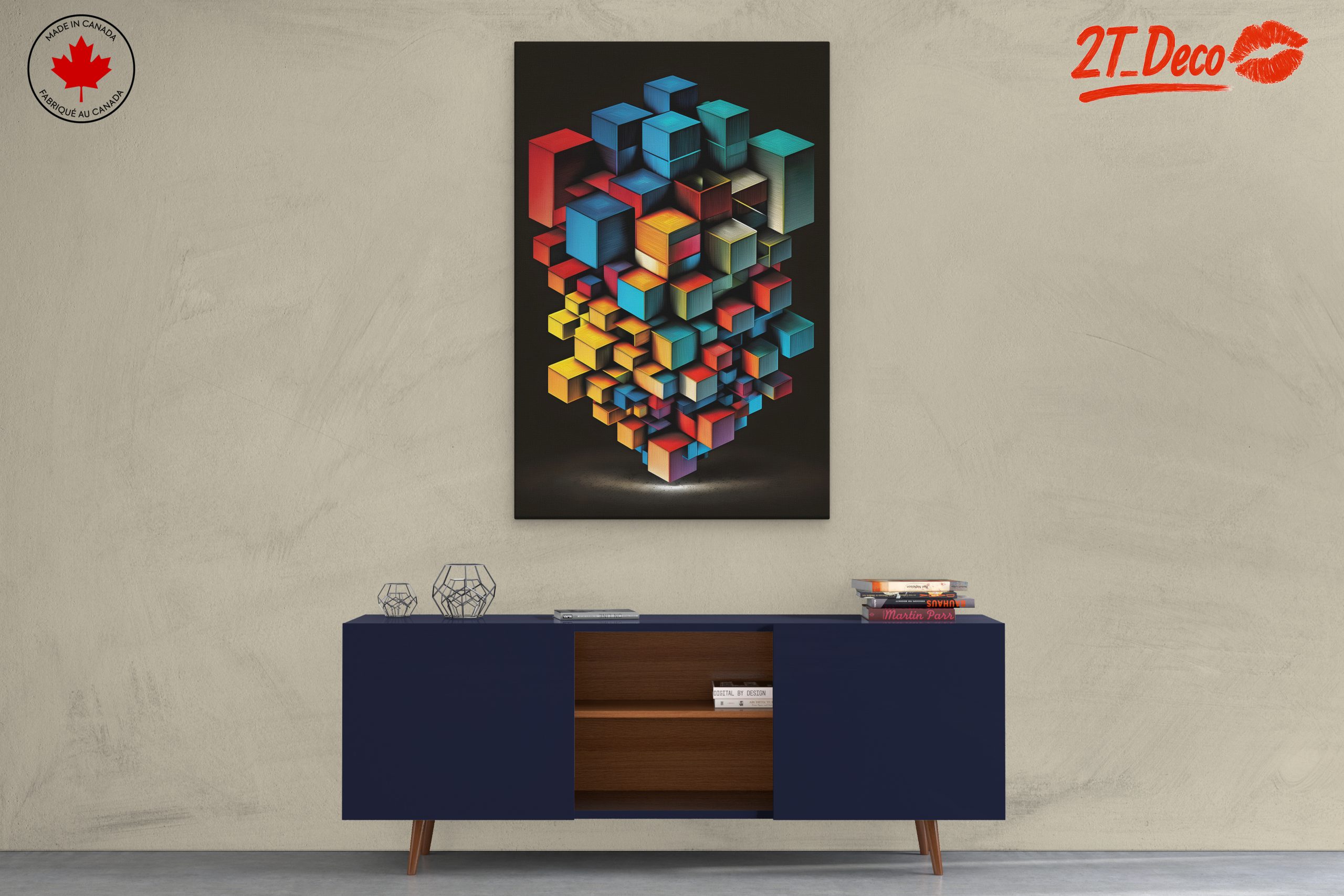 Colorful Dynamic Abstract Cube Art - Image 3