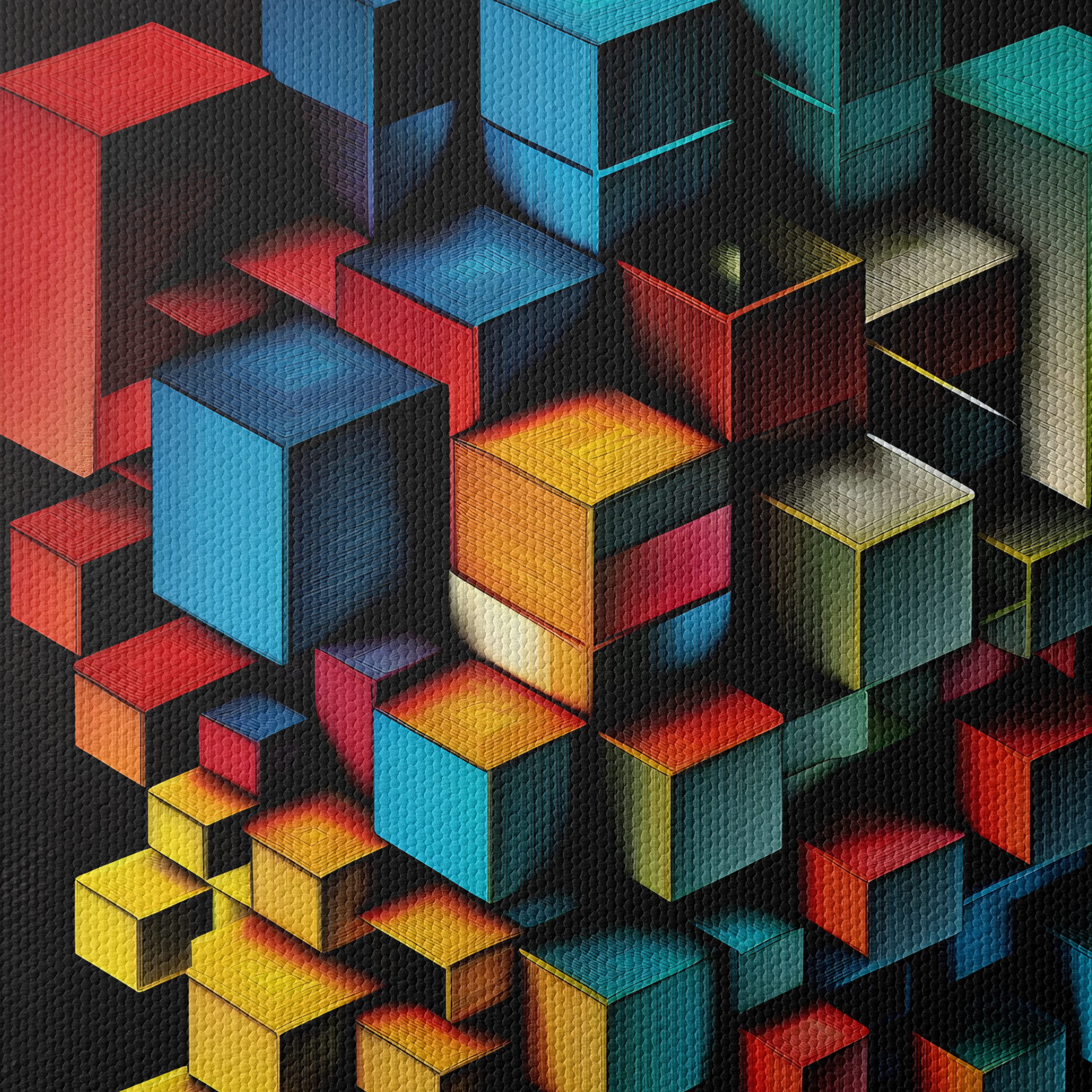 Colorful Dynamic Abstract Cube Art - Image 4