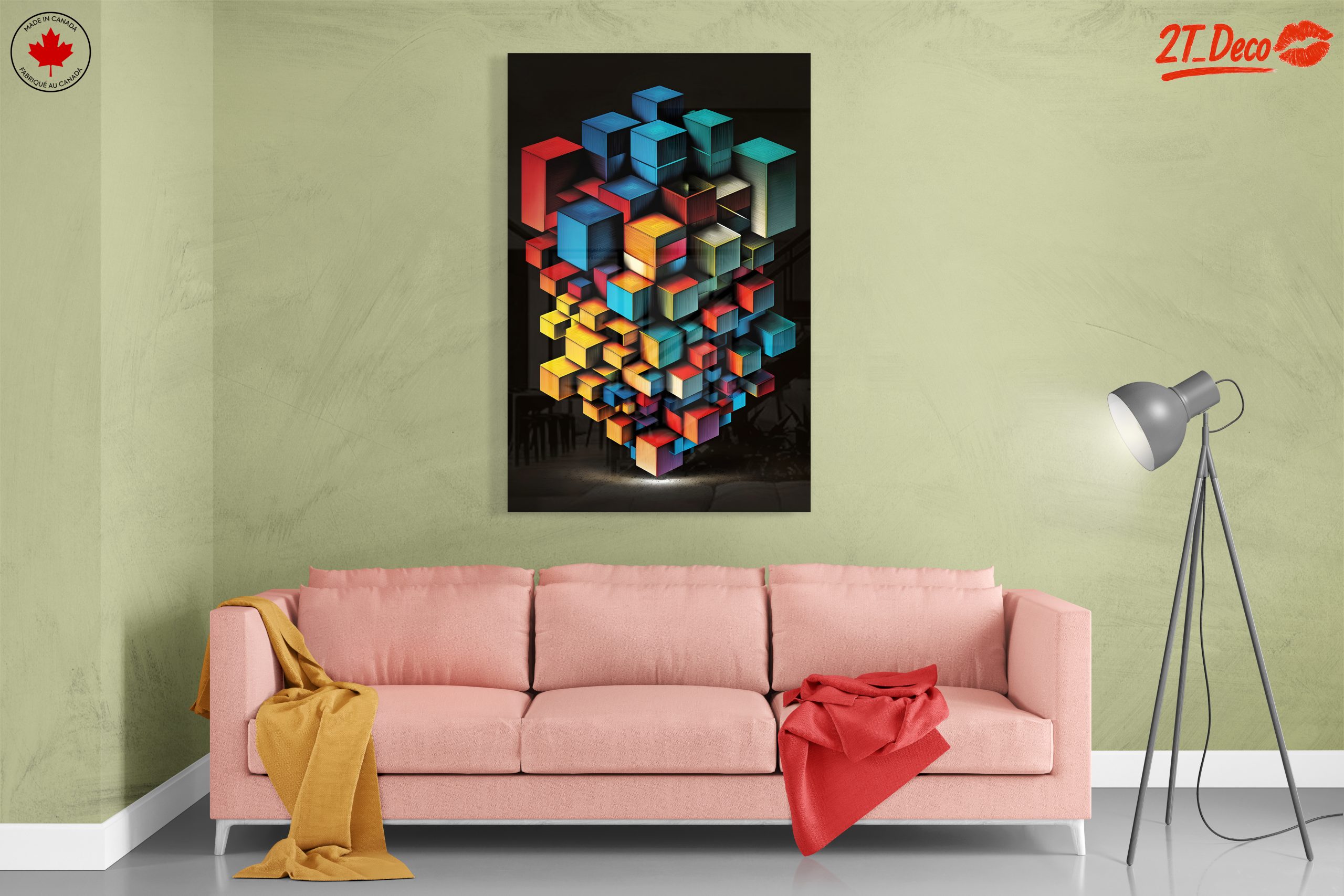 Colorful Dynamic Abstract Cube Art - Image 7