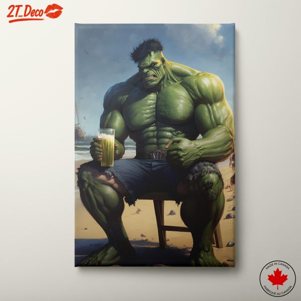 Hulk Enjoying a Beer at the Beach