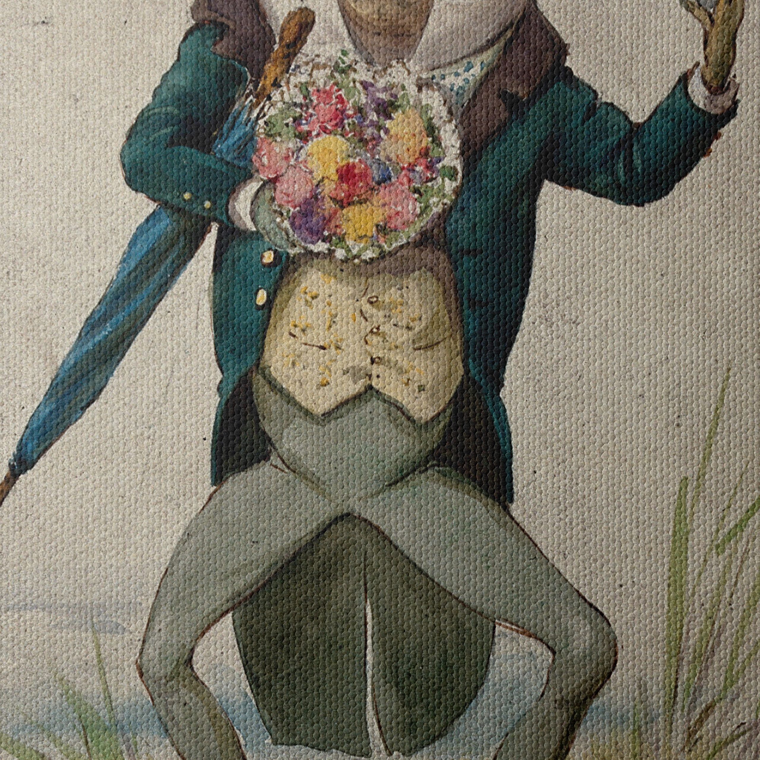 Elegant Frog in a Top Hat Holding Flowers - Image 4