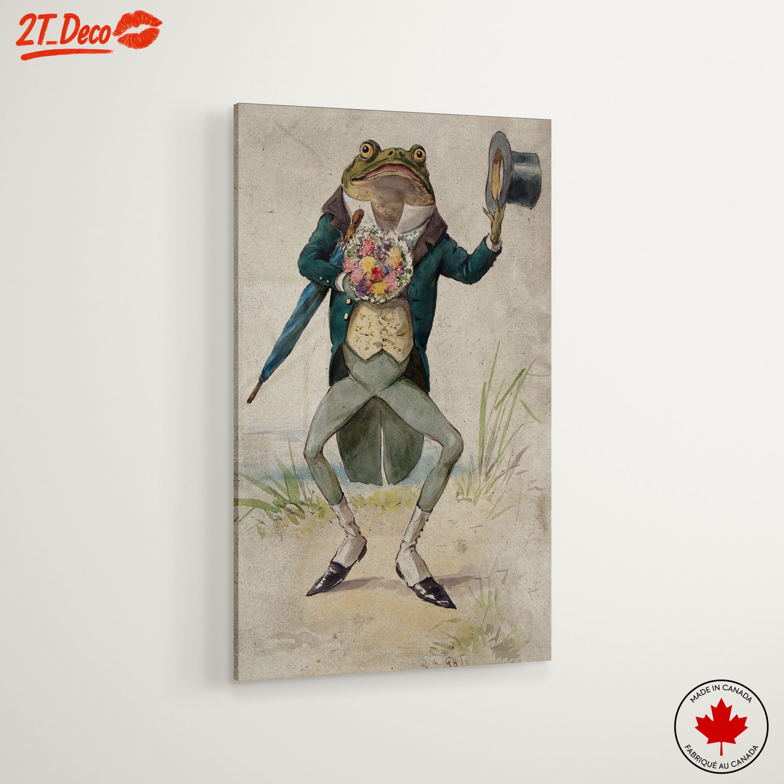 Elegant Frog in a Top Hat Holding Flowers - Image 6