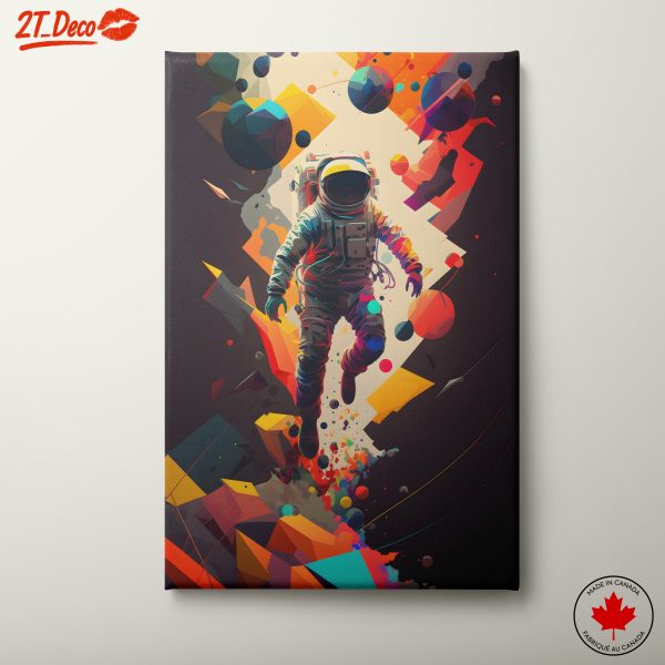 Vibrant Astronaut in Abstract Space Art