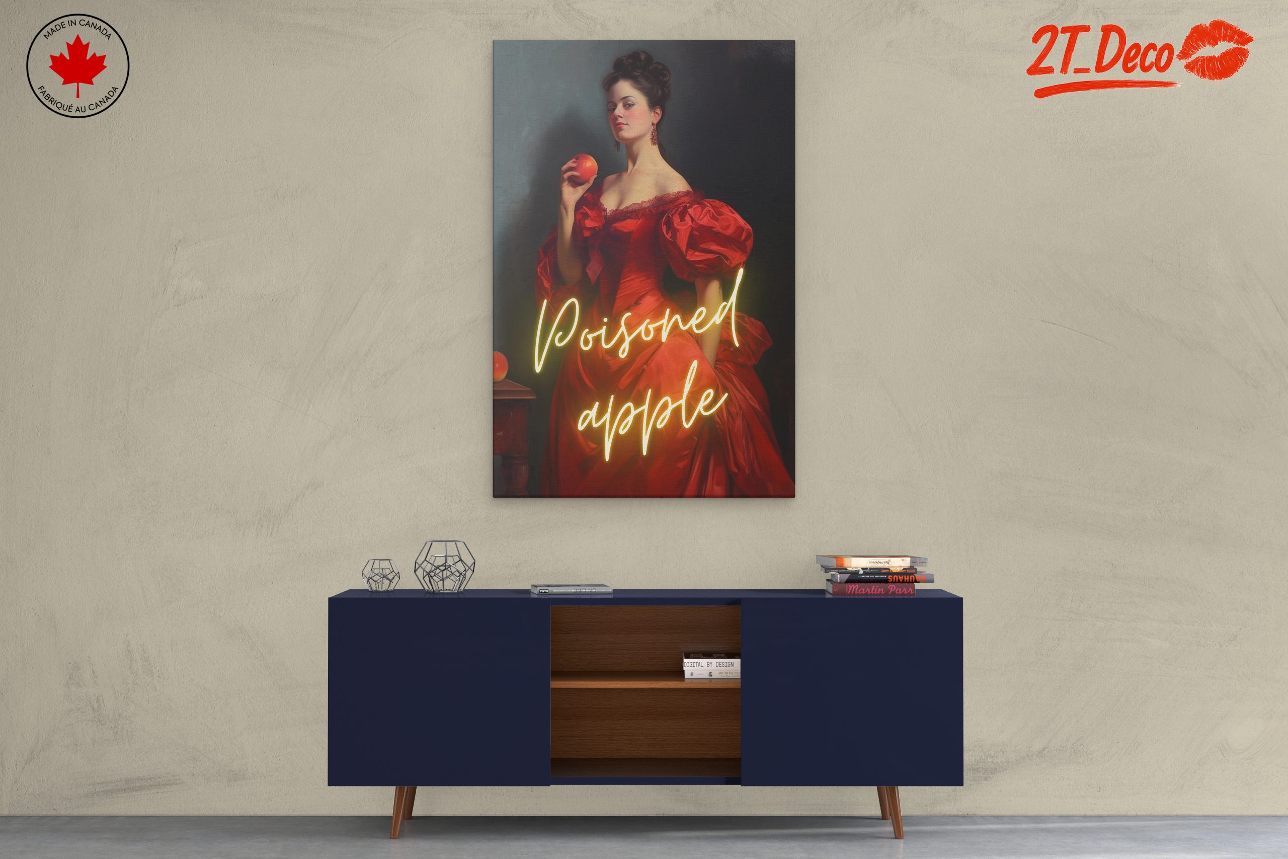 Contemporary Portrait of a Woman Holding an Apple - Image 3