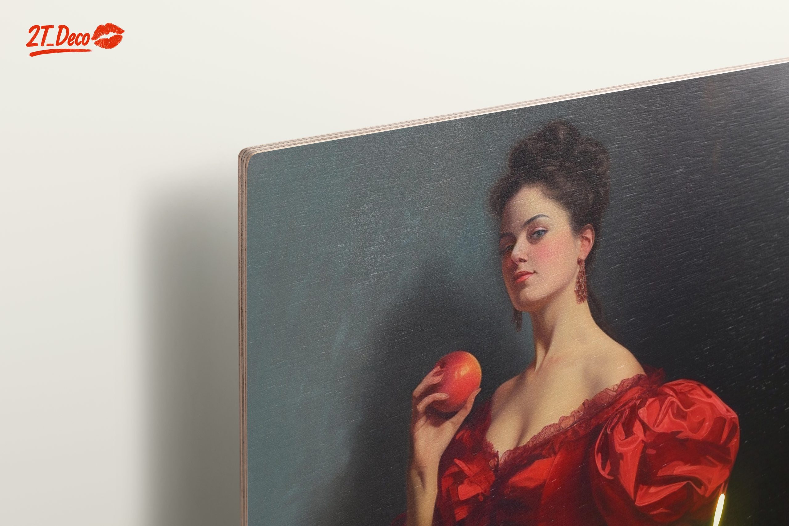 Contemporary Portrait of a Woman Holding an Apple - Image 15
