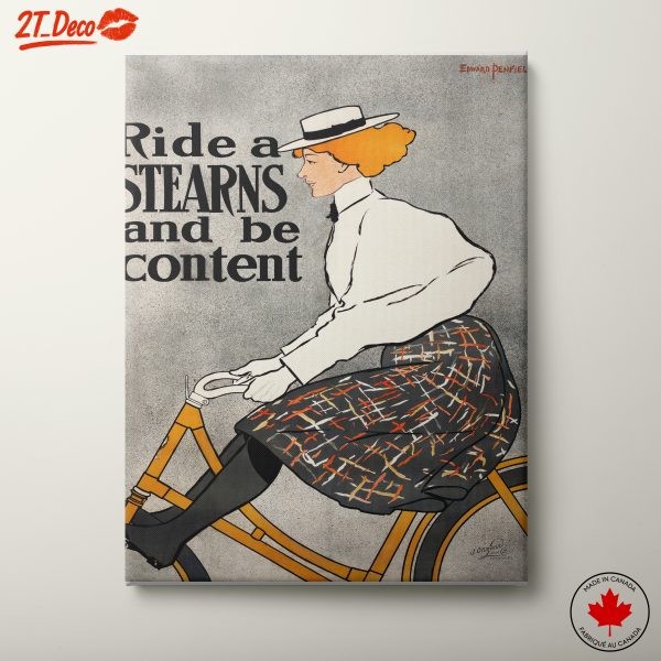 Vintage Cycling Poster Featuring a Woman