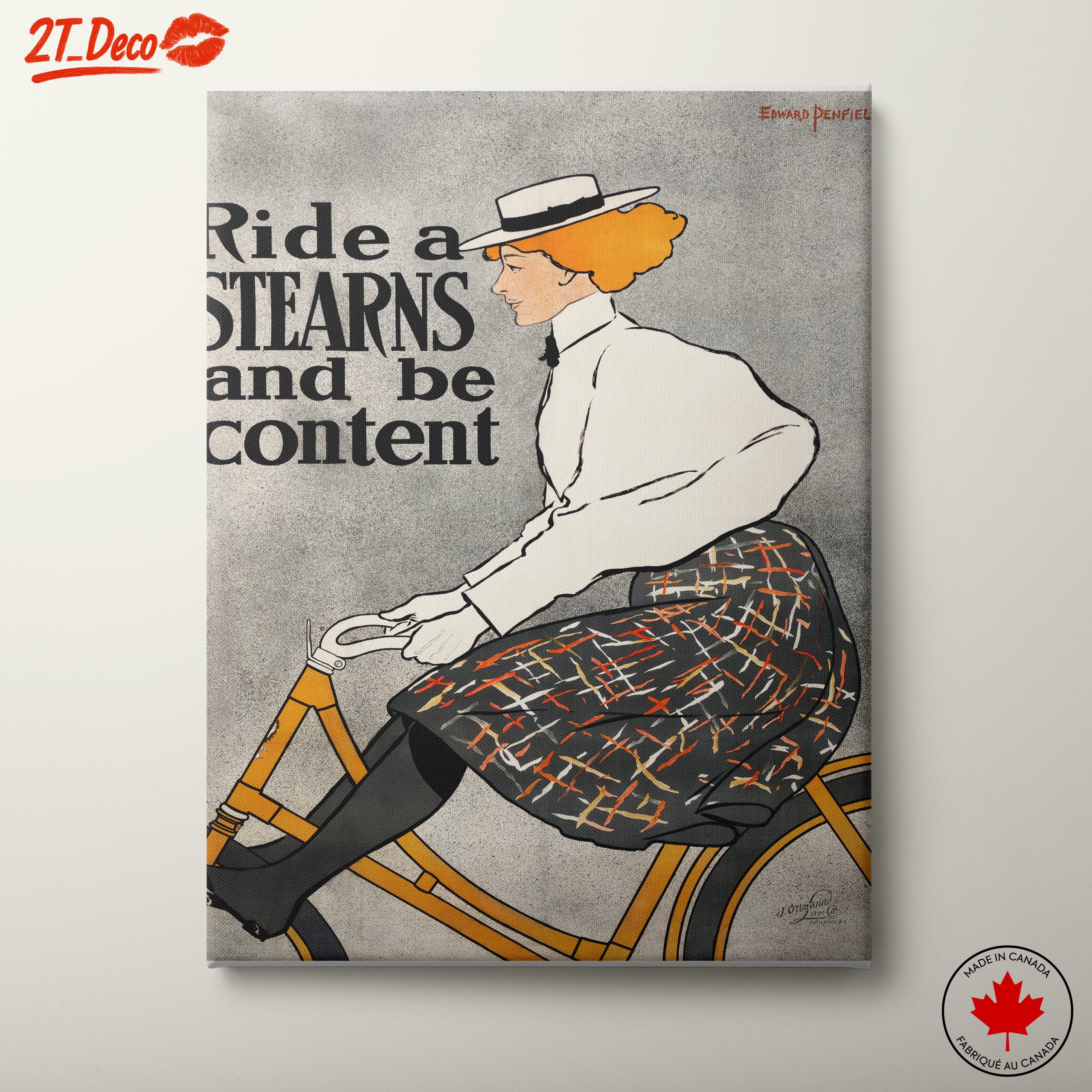 Vintage Cycling Poster Featuring a Woman
