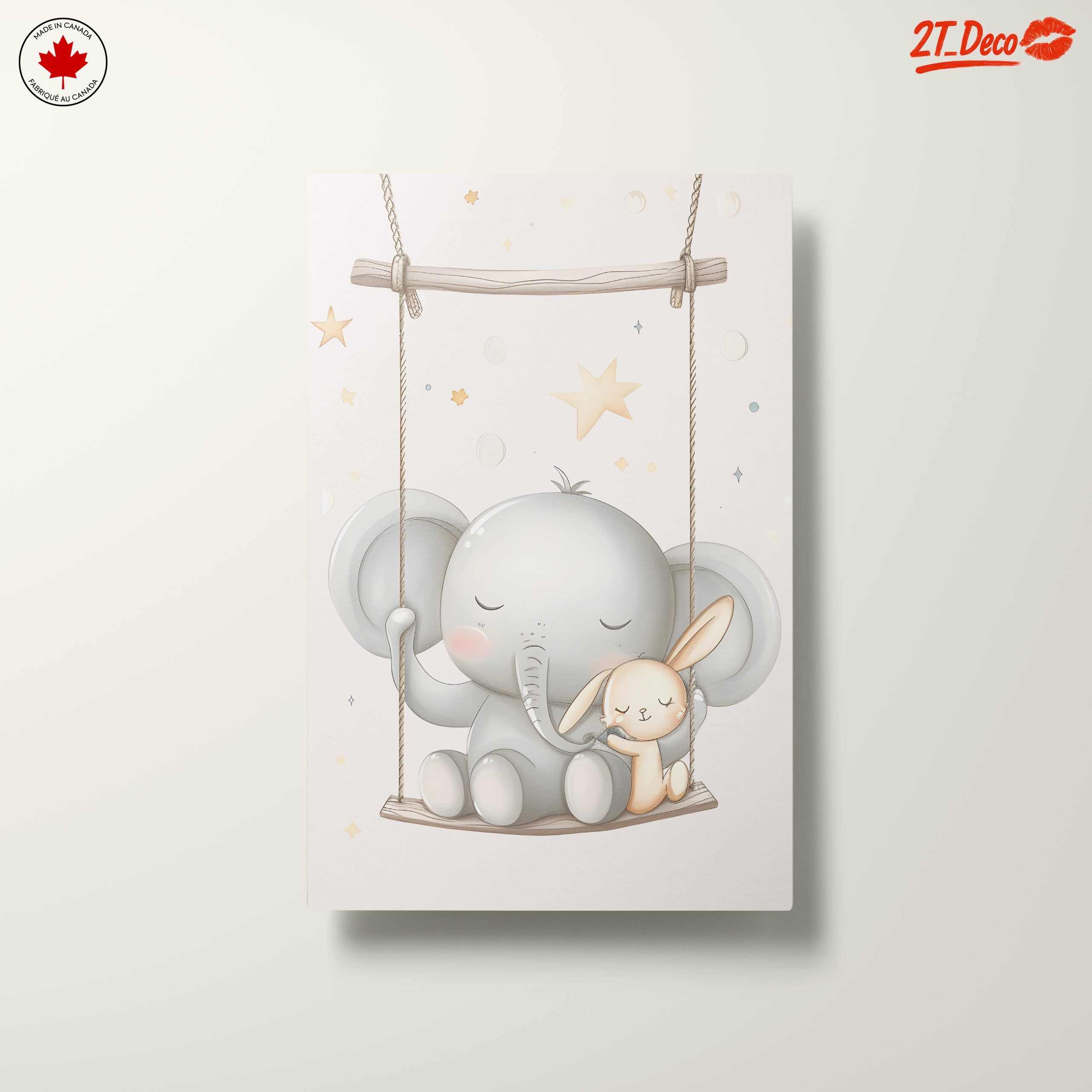 Elephant and Bunny Swinging Together - Image 10
