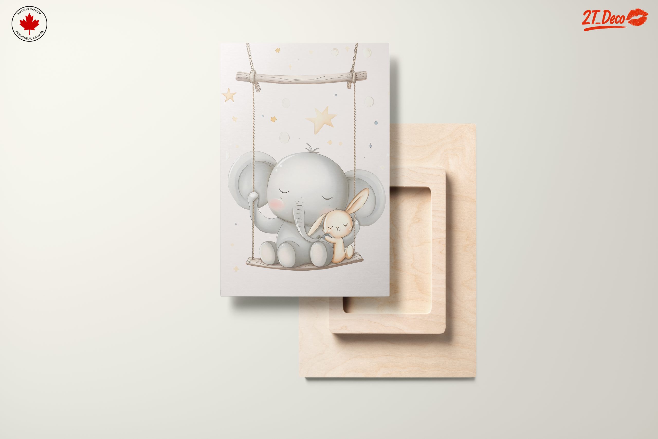 Elephant and Bunny Swinging Together - Image 11