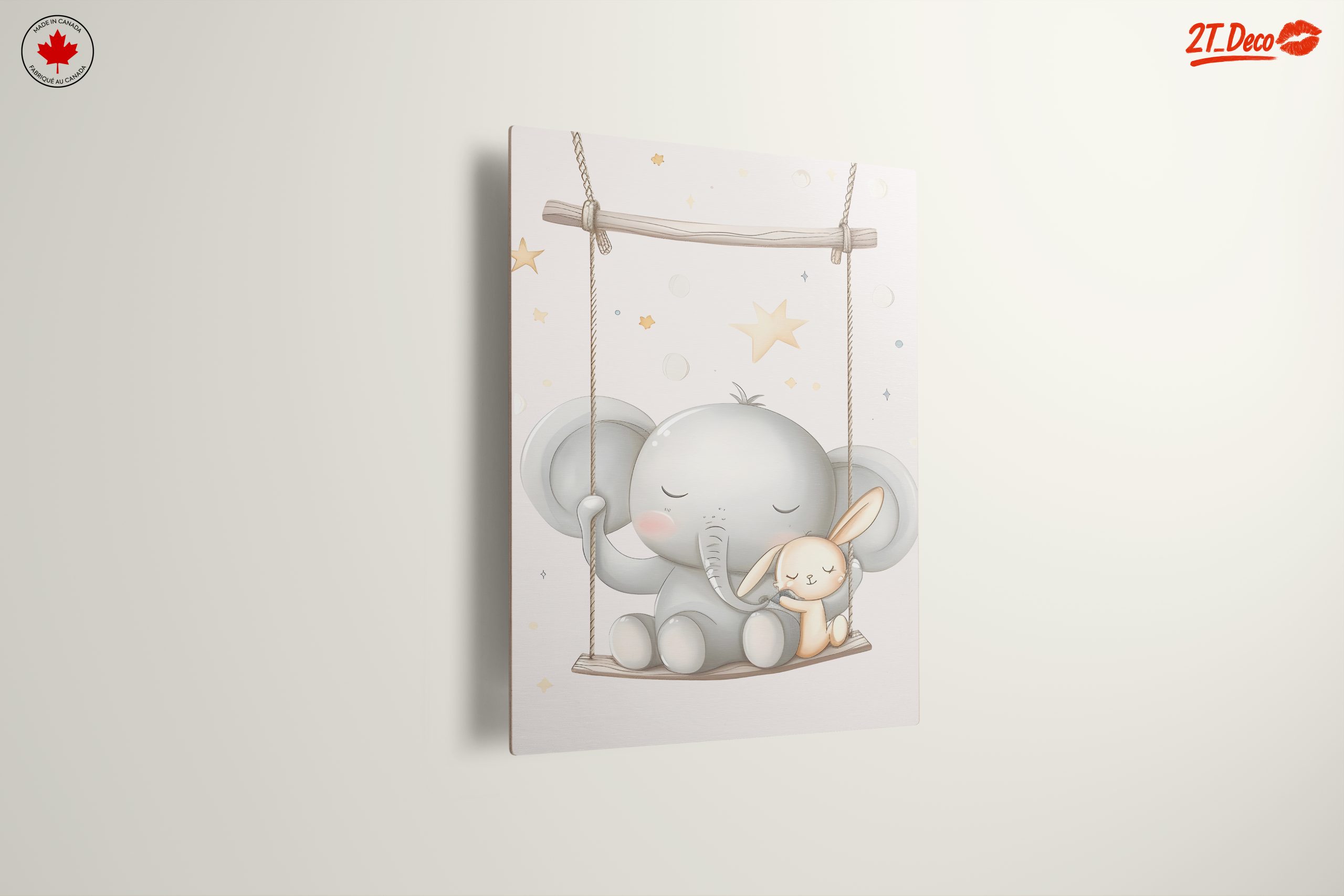 Elephant and Bunny Swinging Together - Image 13