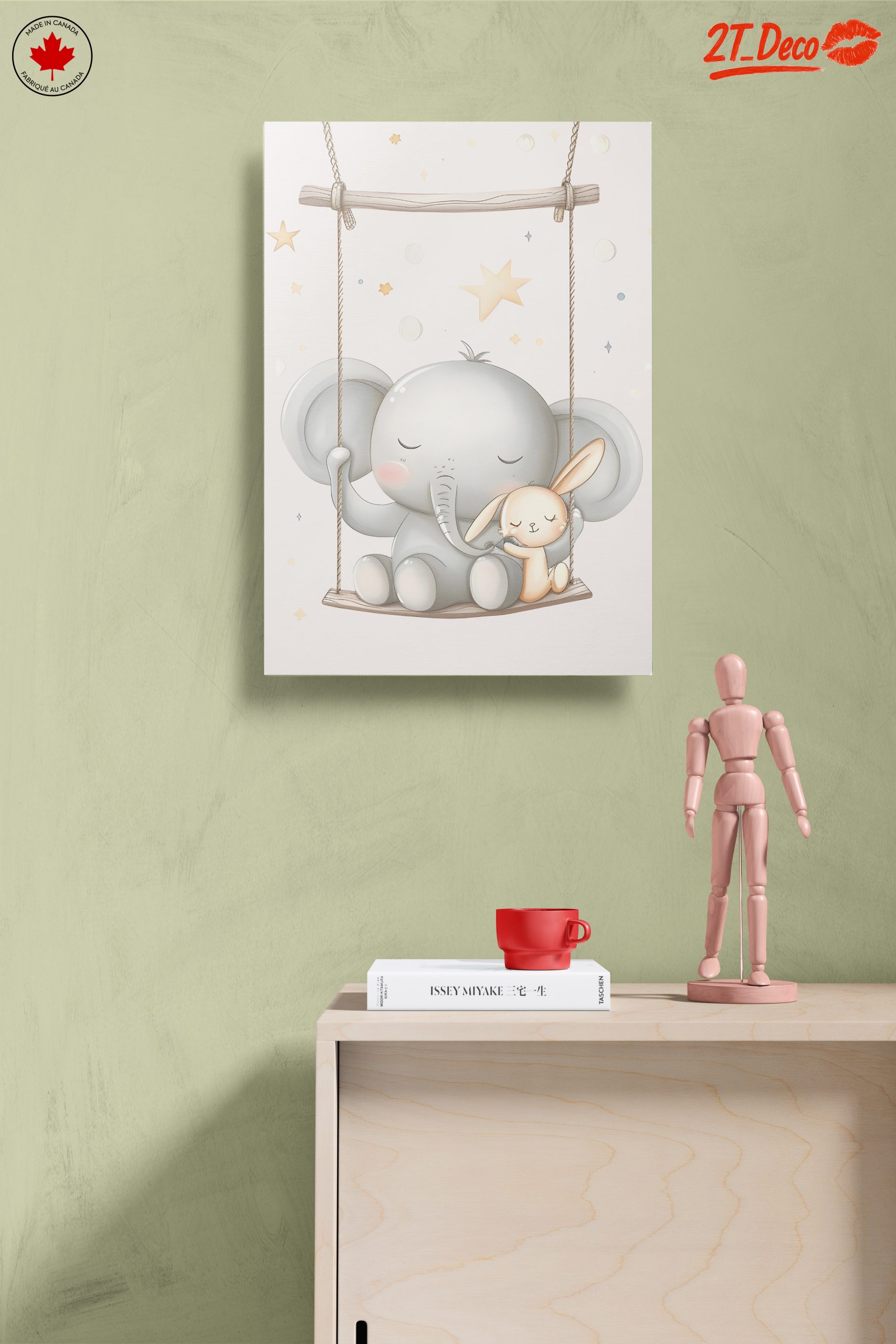 Elephant and Bunny Swinging Together - Image 14