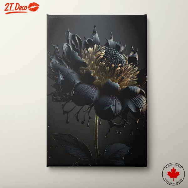 Black and Gold Flower Artwork