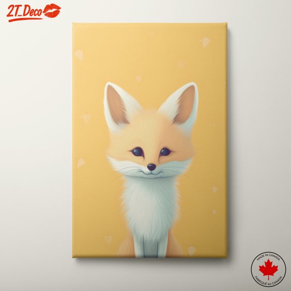 Cute Fox Illustration on Yellow Background