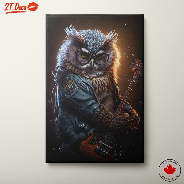 Cool Rockstar Owl Character Art