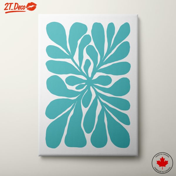 Abstract Botanical Design With Teal Shapes