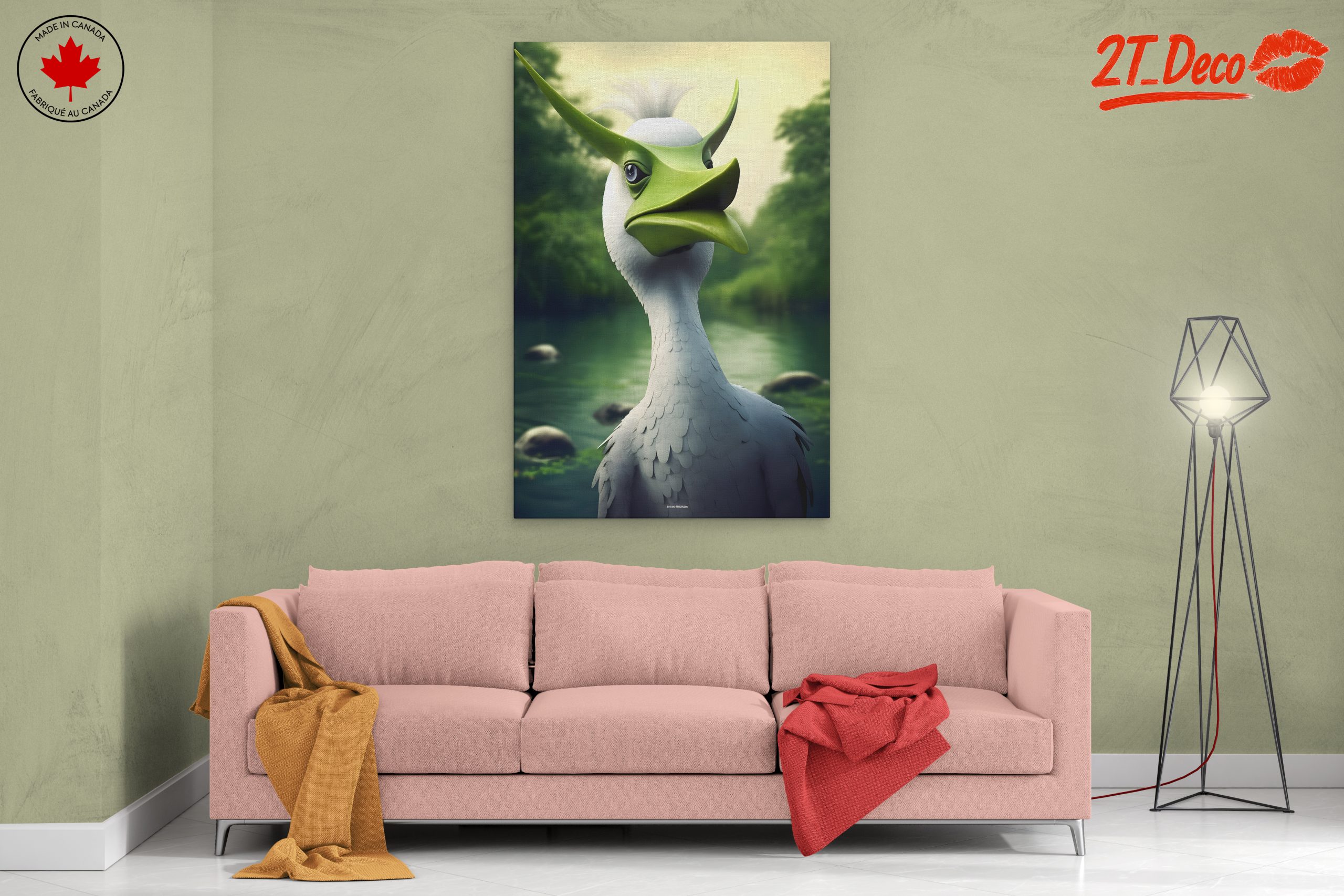 Quirky Bird Portrait in a Green Landscape - Image 2