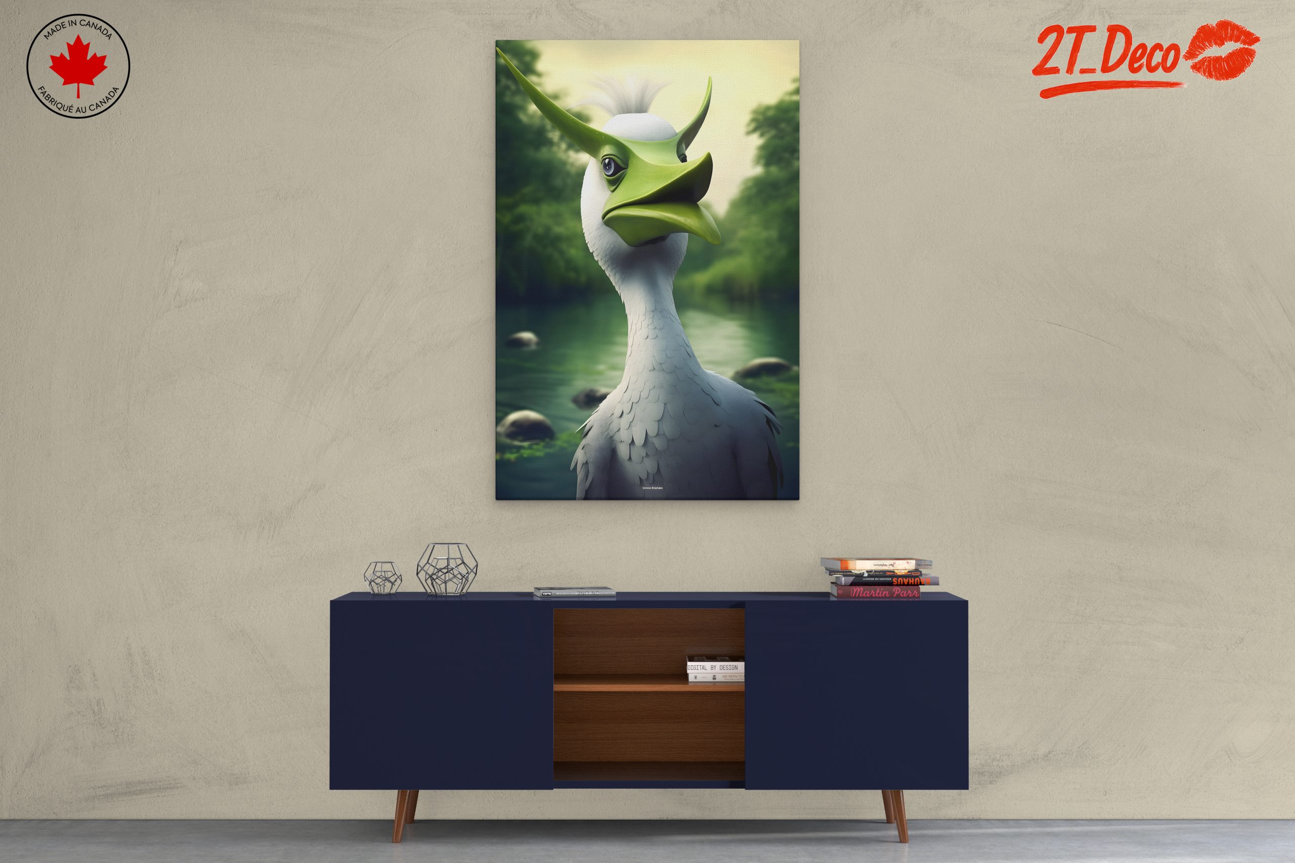 Quirky Bird Portrait in a Green Landscape - Image 3