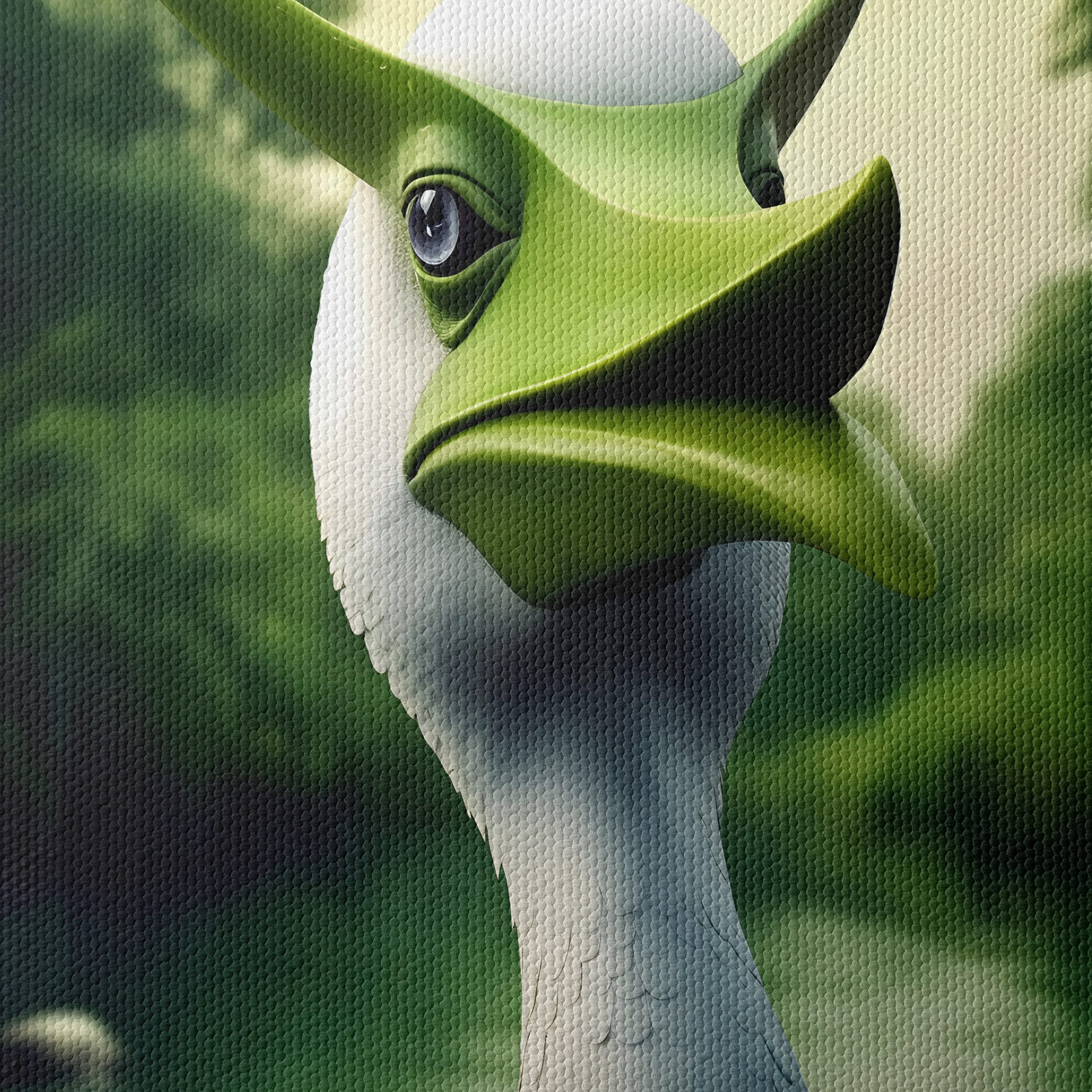 Quirky Bird Portrait in a Green Landscape - Image 4