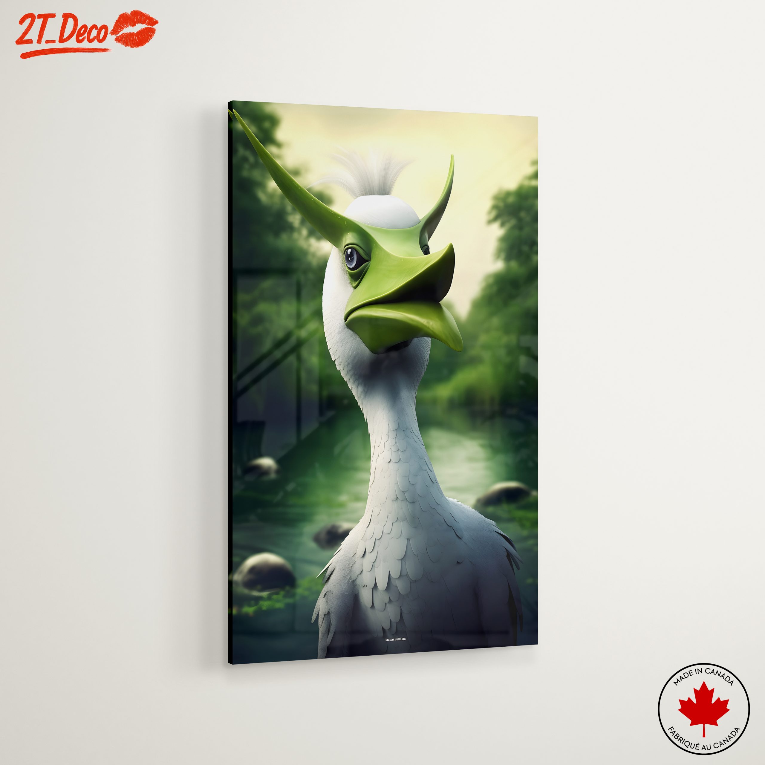 Quirky Bird Portrait in a Green Landscape - Image 6